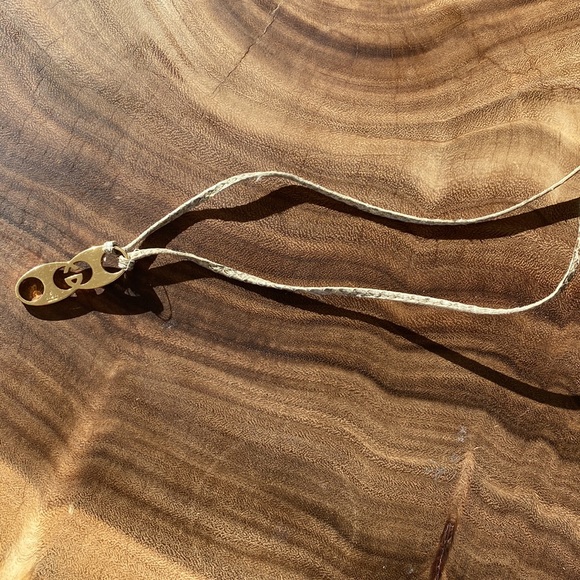 Gucci Snakeskin Belt w Gold Hardware - Picture 3 of 5